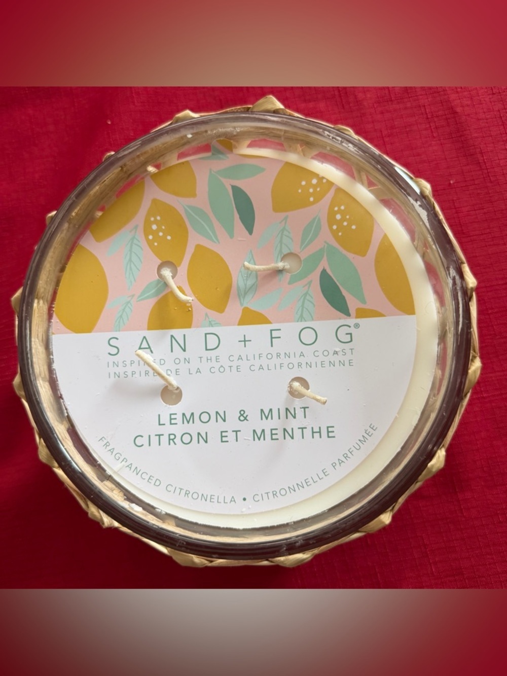 ✨New✨ Sand + Fog: Lemon & Mint: 4 Wick Candle (23oz) in Glass Jar